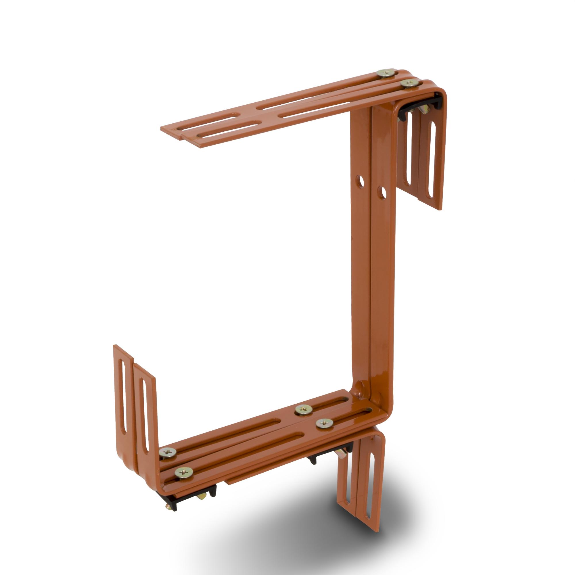 2 Blumenkastenhalter Blumenkasten Balkonkasten Halter terracotta bis 30