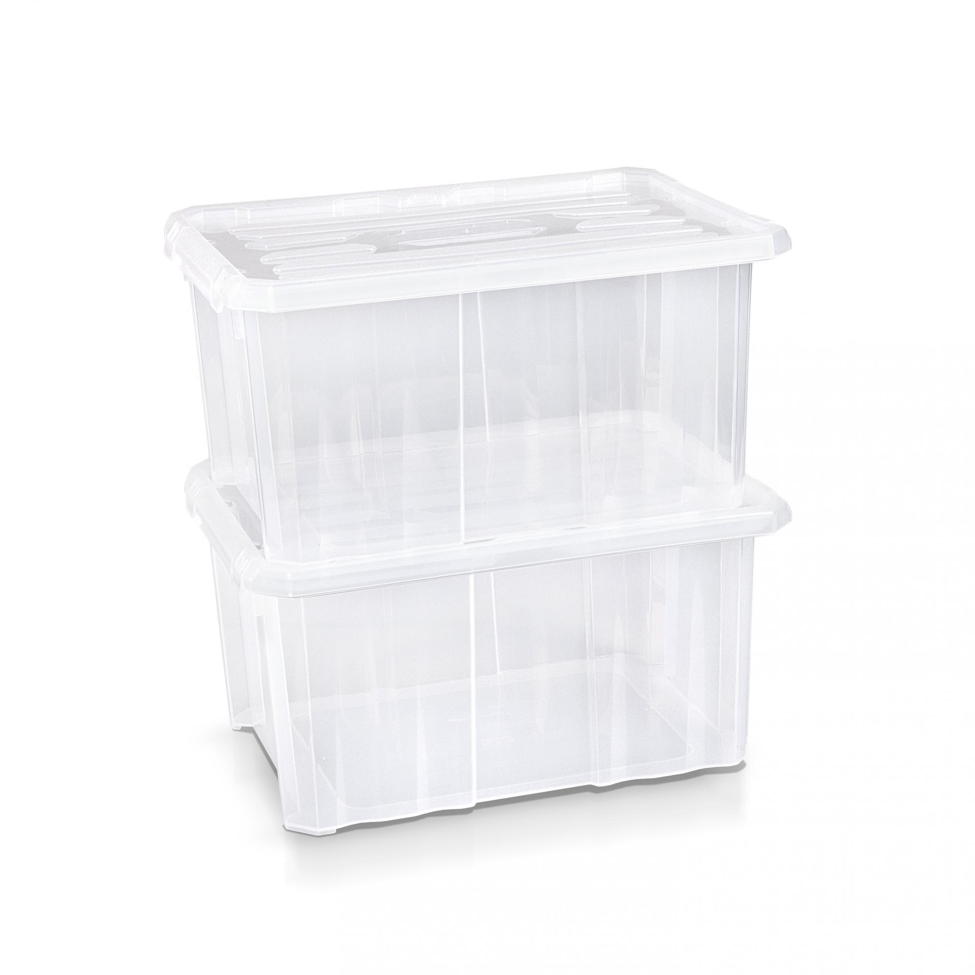 Aufbewahrungsbox + Deckel 40 x 30 x 20 cm transparent Plastikbox